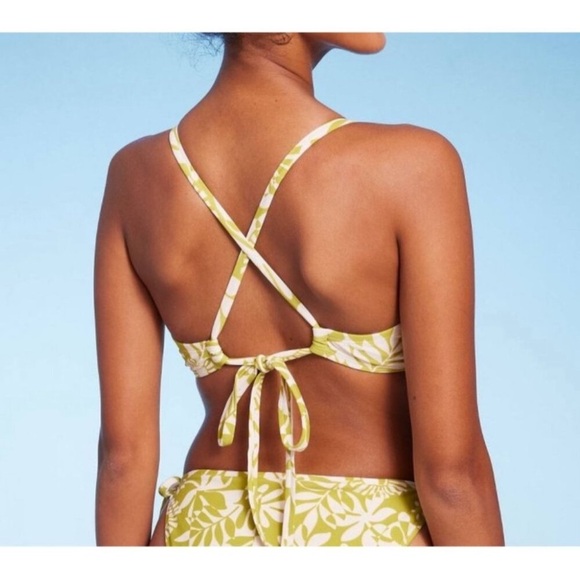 Wild Fable Green Floral Bikini Top NWT - Picture 2 of 8